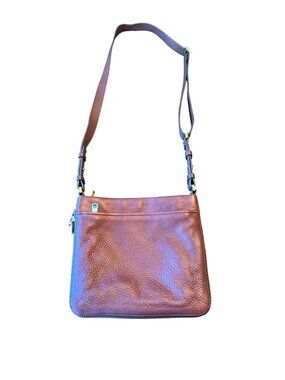 Fossil Brown Leather Crossbody‎ Bag With Adjustable Strap & Zipper Closure